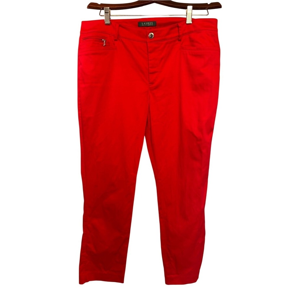 NWOT Lauren Ralph Lauren Red 5‎ Pocket Chino Pants Size 14